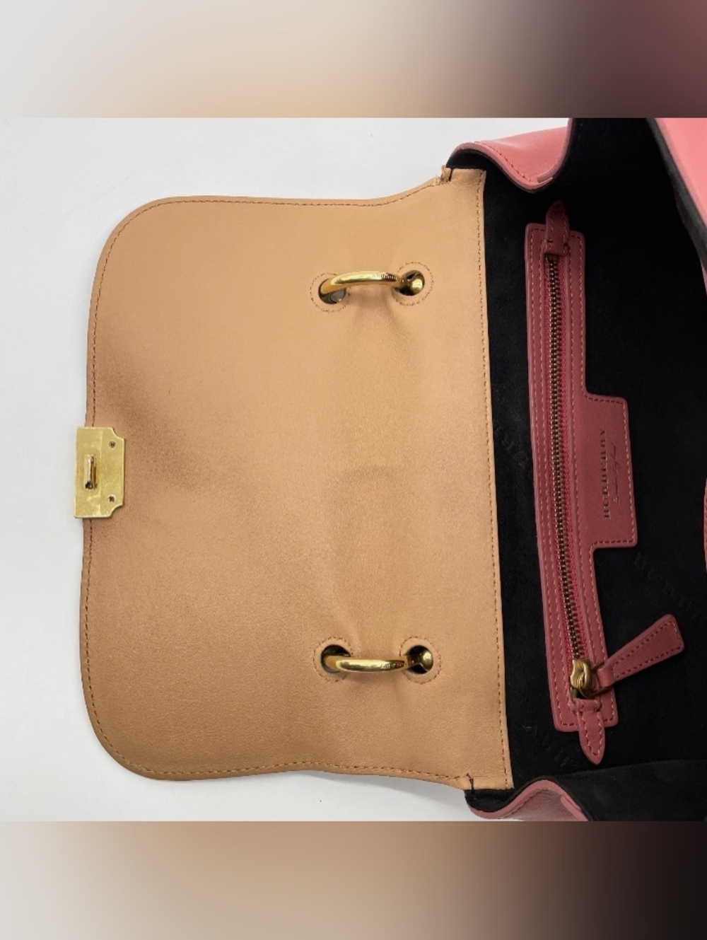 SALE! Burberry DK88 Tri Color Leather Medium 2 Way Top Handle Bag - Picture 9 of 16